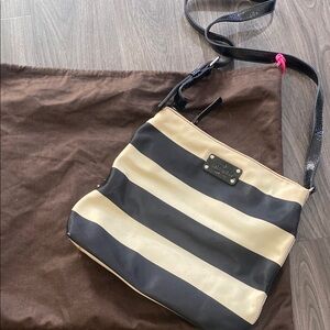 Kate Spade Striped Black and Cream Shoulder Bag